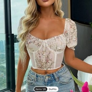Floral lace shirt